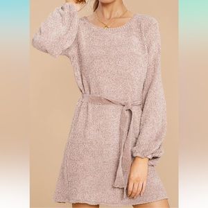 Women’s Chenille Sweater Dress in blush